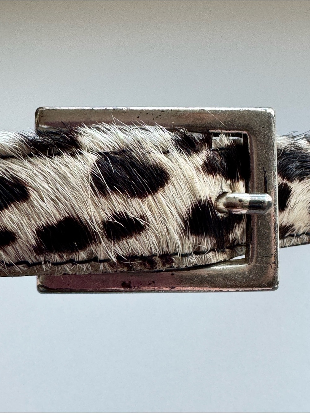 Women’s Banana Republic Pony-hair Animal Print Genuine Leather Belt